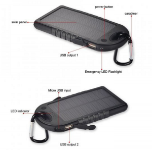 Solarni vodootporni punjač mobilnih telefona - 5000mAh