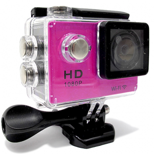 ACTION kamera Comicell 1080p Ful HD Wi-Fi 140 pink