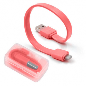 USB data kabal CANDY lightning 20cm roze