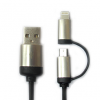 USB data kabal METAL micro 2u1 1.5m crna - 2