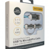 USB data kabal METAL pertla micro 2u1 1.5m plavi - 2