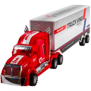 Crveni kamion sa kontejnerom