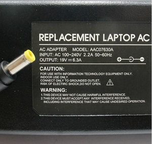 Punjac za laptop za AC 19V 6.3A 5.5x2.5 AC07630A 2