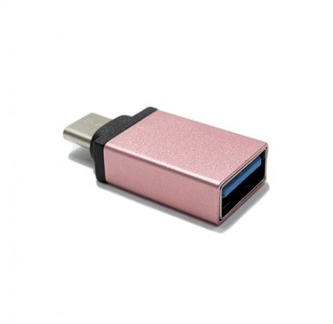 Adapter OTG Type C USB meltalni roze