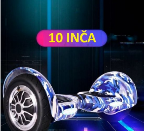 AKCIJA Hoverboard sa ruckom- Elektricni Skuter 10 Army plav