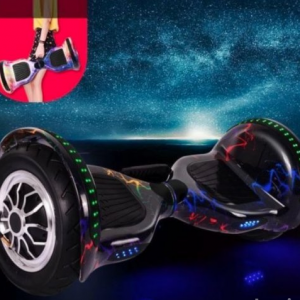 Hoverboard sa ruckom- Elektricni Skuter 10 Crni sa gromovim