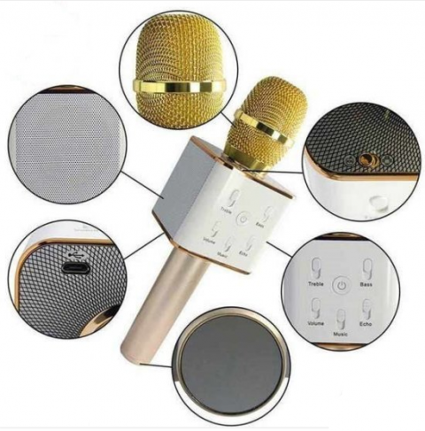 Mikrofon karaoke bluetooth Q7 Zlatni 3