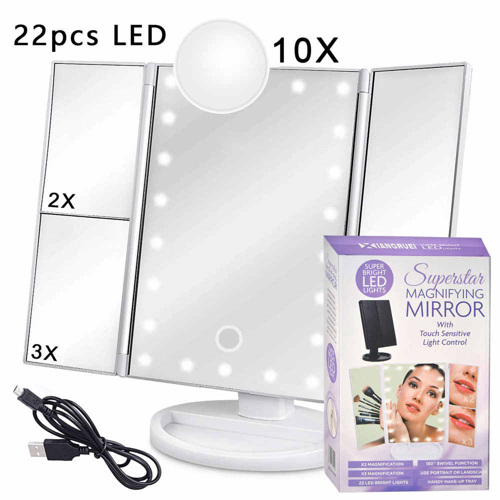 - Kozmeticko LED ogledalo - Dimenzije: Visina 24 cm, sirina 35 cm - Ogledalo se rotira 360 stepeni, moze se koristiti na usb punjacu ili na 3 baterije od 1.5 volti mali ali online prodavnica online prodaja internet kupovina