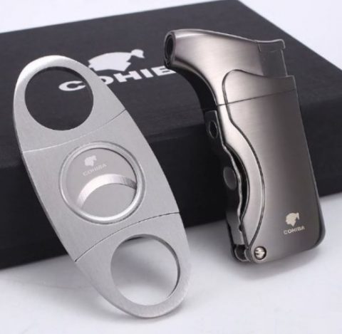 COHIBA SET, 1x jet torch upaljac i sekac za tompus 2
