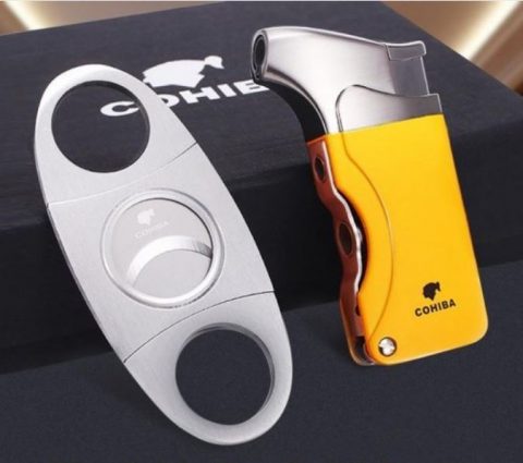 COHIBA SET, 1x jet torch upaljac i sekac za tompus 3