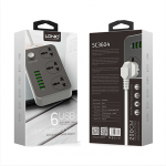 Produzni kabal LDNIO SC3604 2m 3xAC (250V-10A) + 6xUSB (5V-3.4A) crni 2
