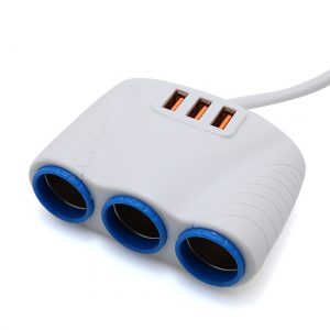 Produzni adapter za upaljac 521 sa 3 rupe+3XUSB beli