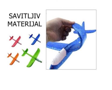 Avion od stiropora sa LED svetlima - 48cm