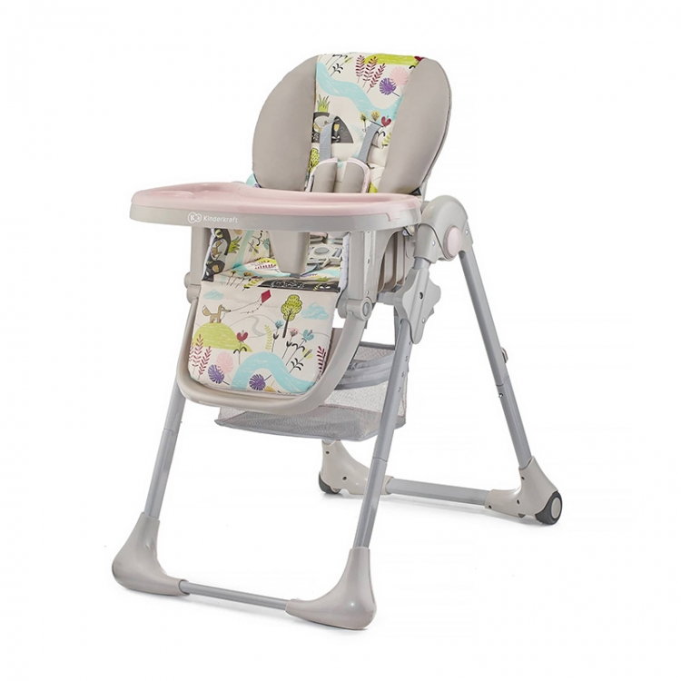 KINDERKRAFT stolica za hranjenje TASTEE PINK LEAF mali ali online prodavnica online prodaja internet kupovina