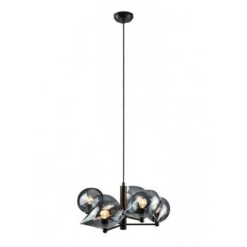 LUNA 115 luster 6xE14 BLACK/SMOKED GLASS BB Link