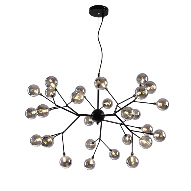 LUNA 118 luster 27xG4(220V) BLACK/SMOKED GLASS mali ali online prodavnica online prodaja internet kupovina