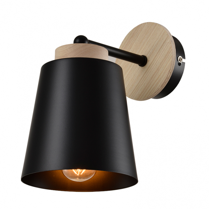 VESTA 425 zidna lampa 1xE27 CRNA/DRVO mali ali online prodavnica online prodaja internet kupovina