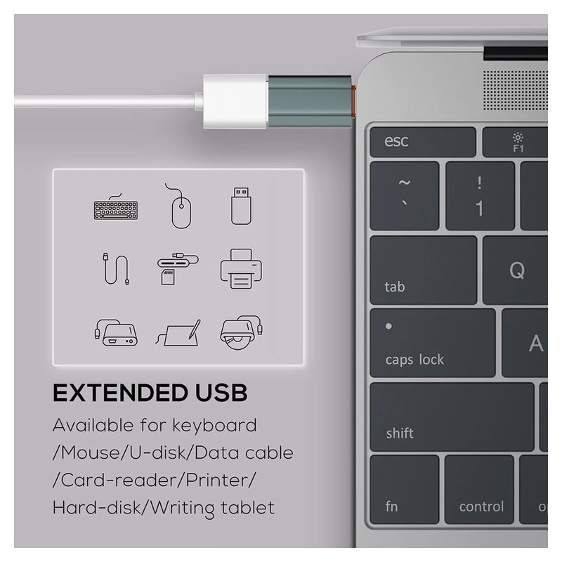 Adapter LDNIO LC140 USB na Type C sivi