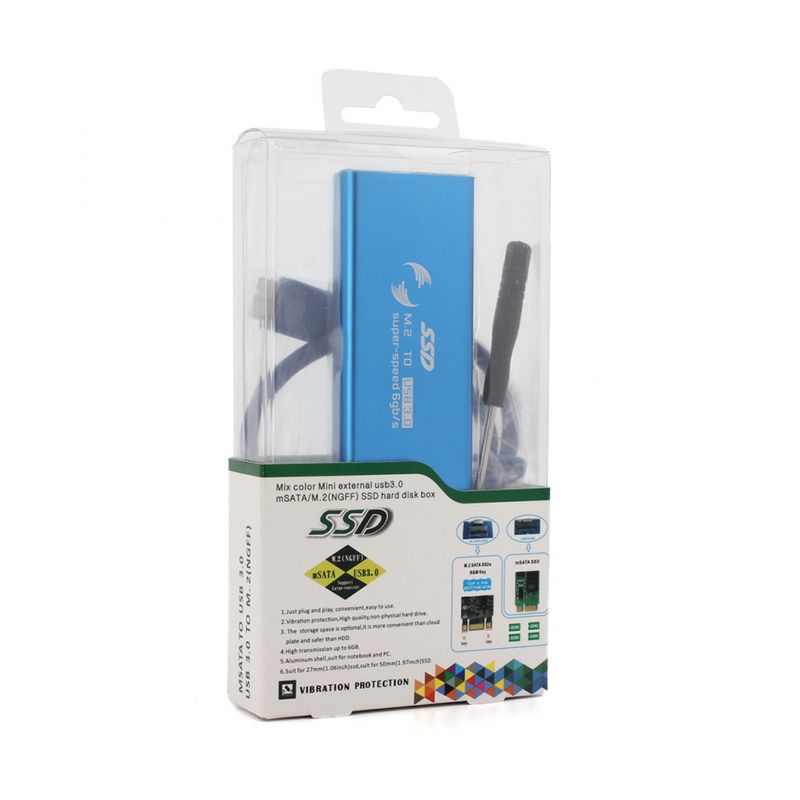 Adapter m.2 SSD na USB plavi