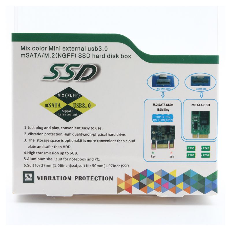 Adapter m.2 SSD na USB sivi