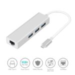Adapter Type C na 3 USB 3.0 + RJ45 Gb JWD-T5 srebrni - Slika 2