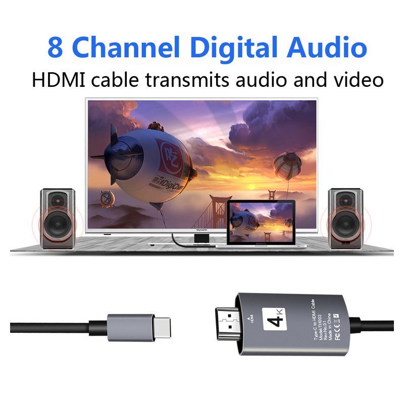 Adapter Type C na HDMI M 4K 30Hz crveni