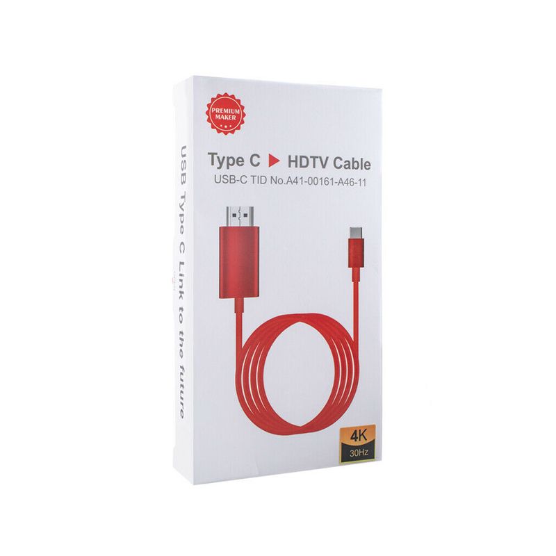 Adapter Type C na HDMI M 4K 30Hz crveni