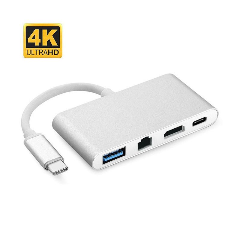 Adapter Type C na RJ45 (LAN) HDMI USB 3.0 4u1 JWD-TC08