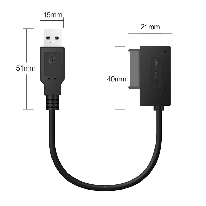 Adapter USB 3.0 na SATA 7+6 13pin za laptop opticki uredjaj