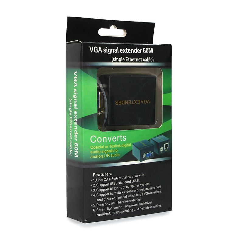 Adapter VGA na RJ45 Signal extender JWD-SP05 60m