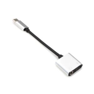 Adapter za slusalice i punjenje TY-4  Type C srebrni