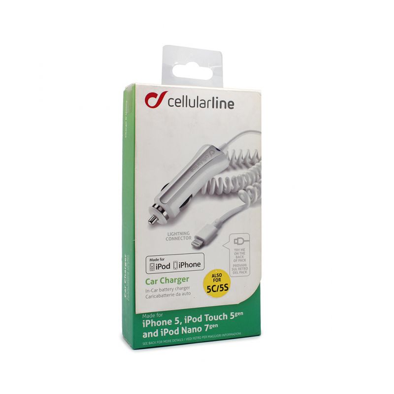 Auto punjac Cellular Line za iPhone 5 beli tip 1