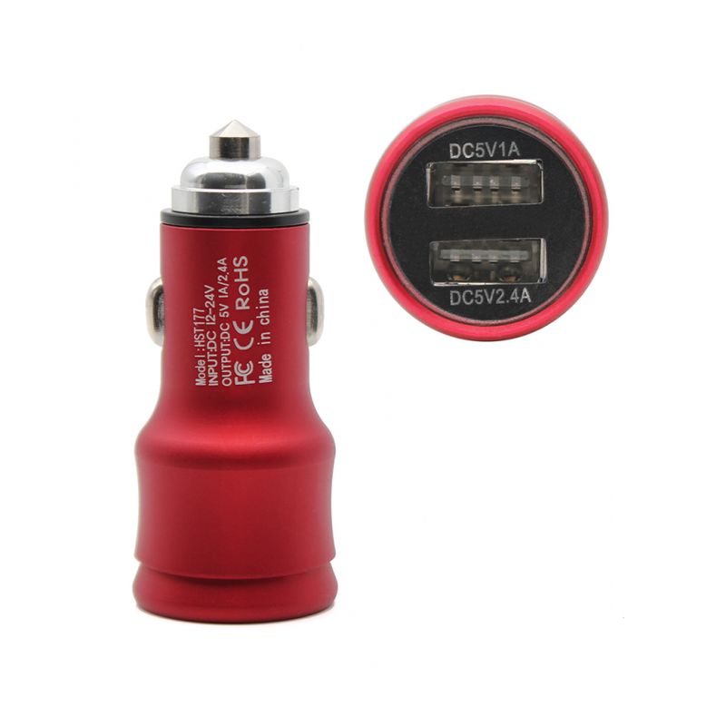 Auto punjac Hisoonton HST-177 dual USB 2.4A crveni