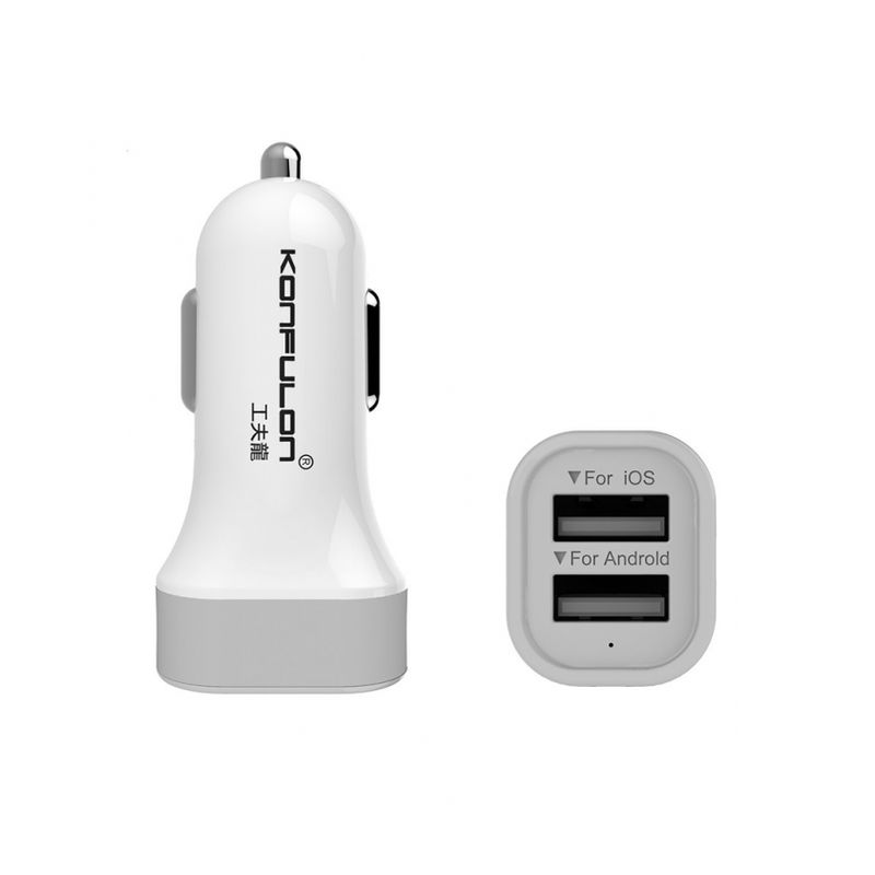 Auto punjac KONFULON C17 dual USB 5V 2.1A sivi