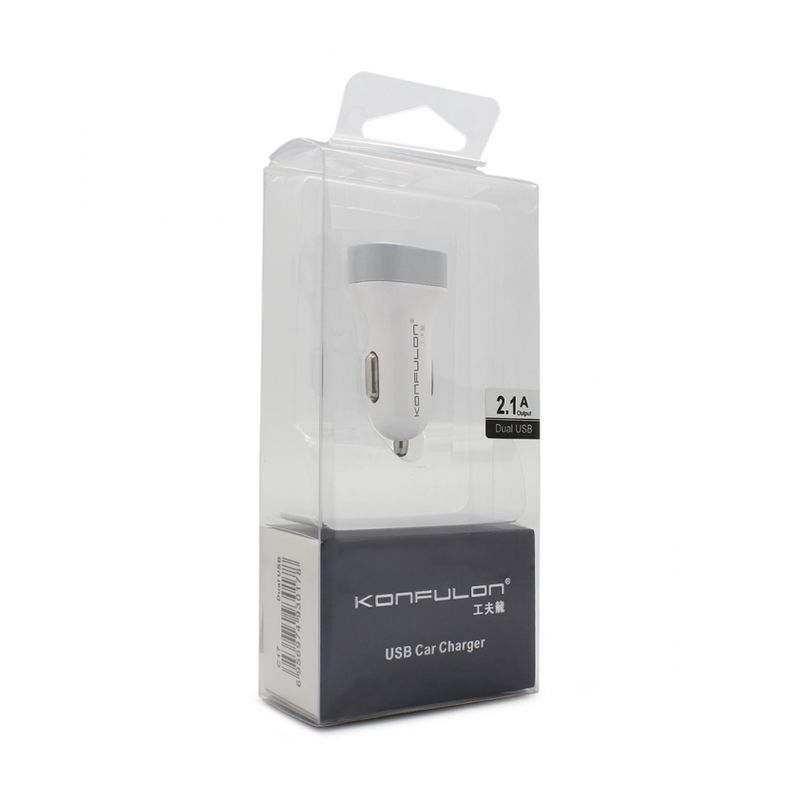 Auto punjac KONFULON C17 dual USB 5V 2.1A sivi