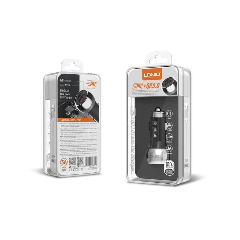 Auto punjac LDNIO C1 PD+QC3.0 3A iPhone lightning