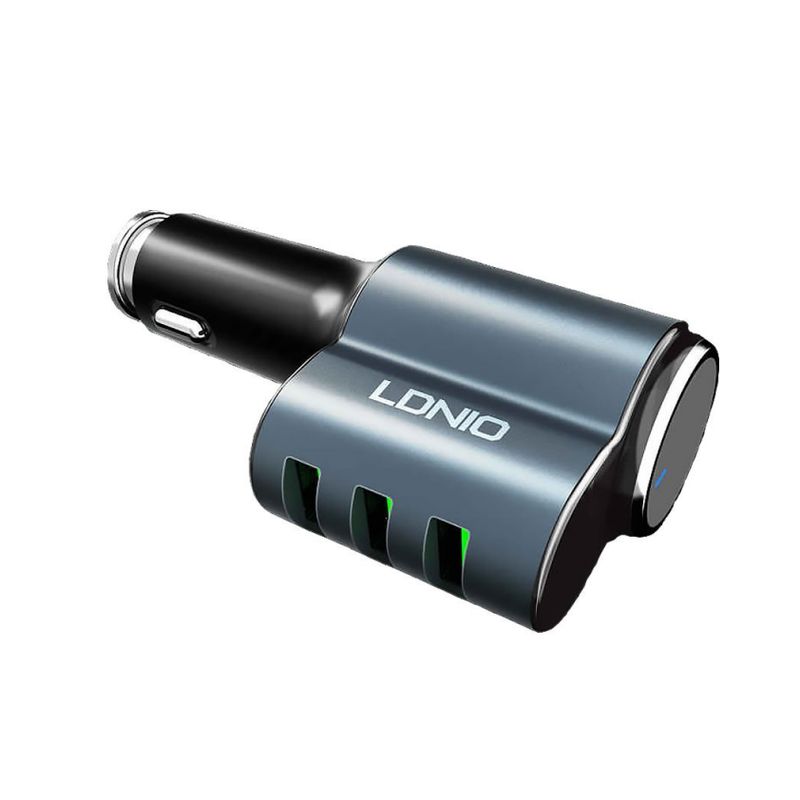 Auto punjac LDNIO CM21 3xUSB 4.2A sa Bluetooth slusalicom crni