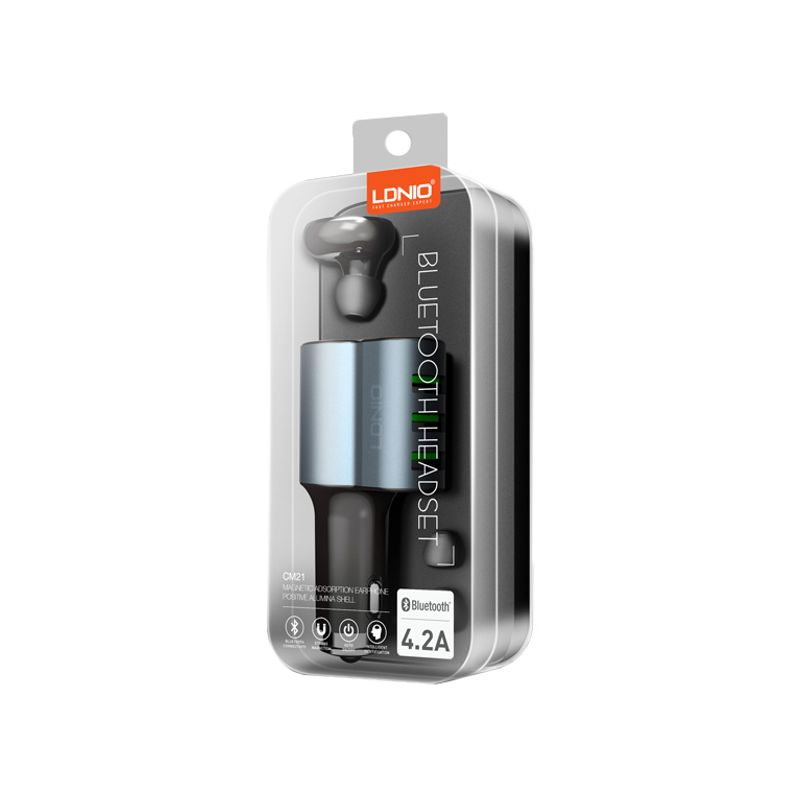 Auto punjac LDNIO CM21 3xUSB 4.2A sa Bluetooth slusalicom crni
