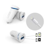 Auto punjac LDNIO DL-C12 2.1A sa iPhone Lightning kablom beli - Slika 2