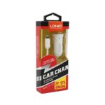 Auto punjac LDNIO DL-C12 2.1A sa iPhone Lightning kablom beli