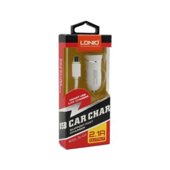 Auto punjac LDNIO DL-C12 2.1A sa micro USB kablom beli