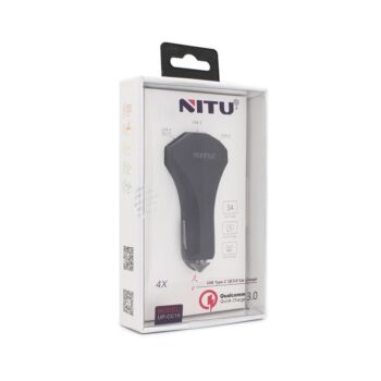 Auto punjac Nitu NT-CC15 QC 3.0 dual USB 5V 3A crni