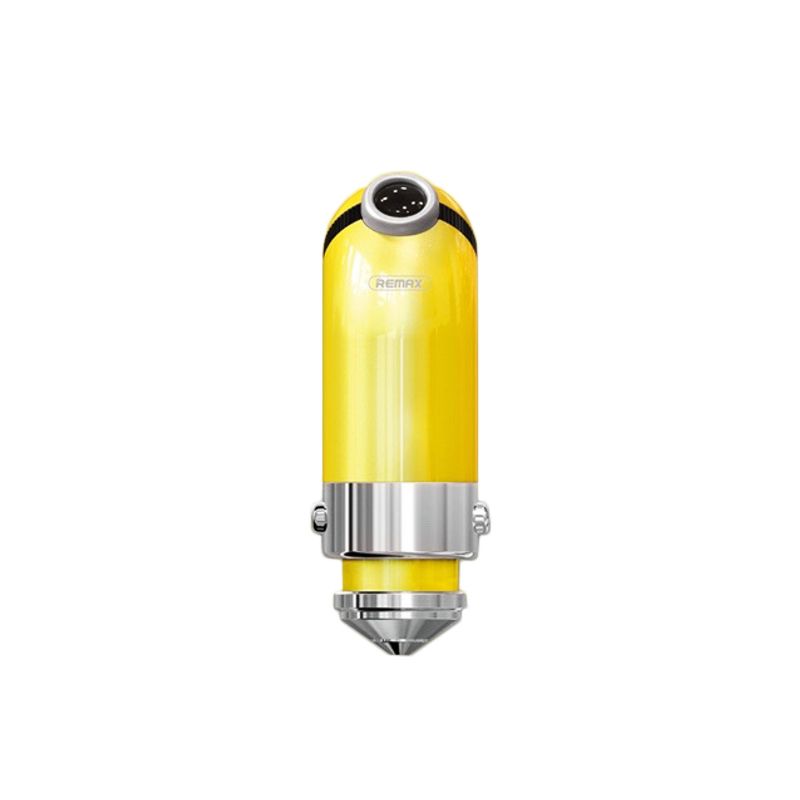 Auto punjac REMAX Cutie RCC-211 USB 2.4A sa iPhone lightning/Micro USB/Type C kablom zuti