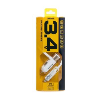 Auto punjac REMAX RCC-102 Fast 8 3.4A sa iphone lightning/micro USB kablom beli