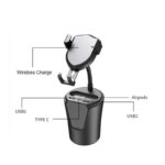 Autostalak Wireless BX9, 10W Fast Charging, 2USB, Type C (PD), plavi - Slika 5