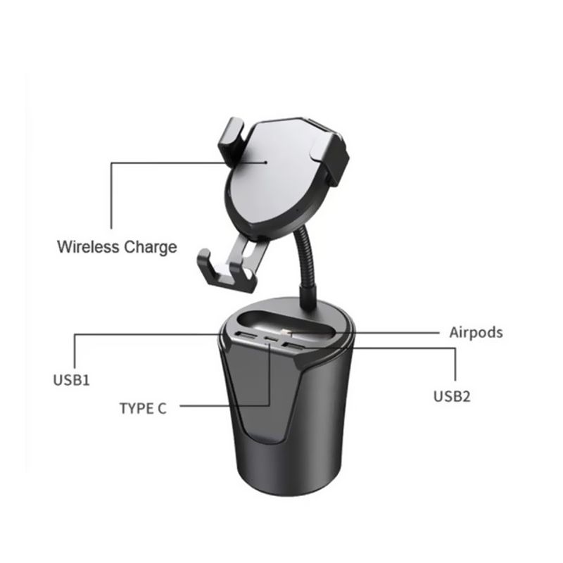 Autostalak Wireless BX9, 10W Fast Charging, 2USB, Type C (PD), plavi