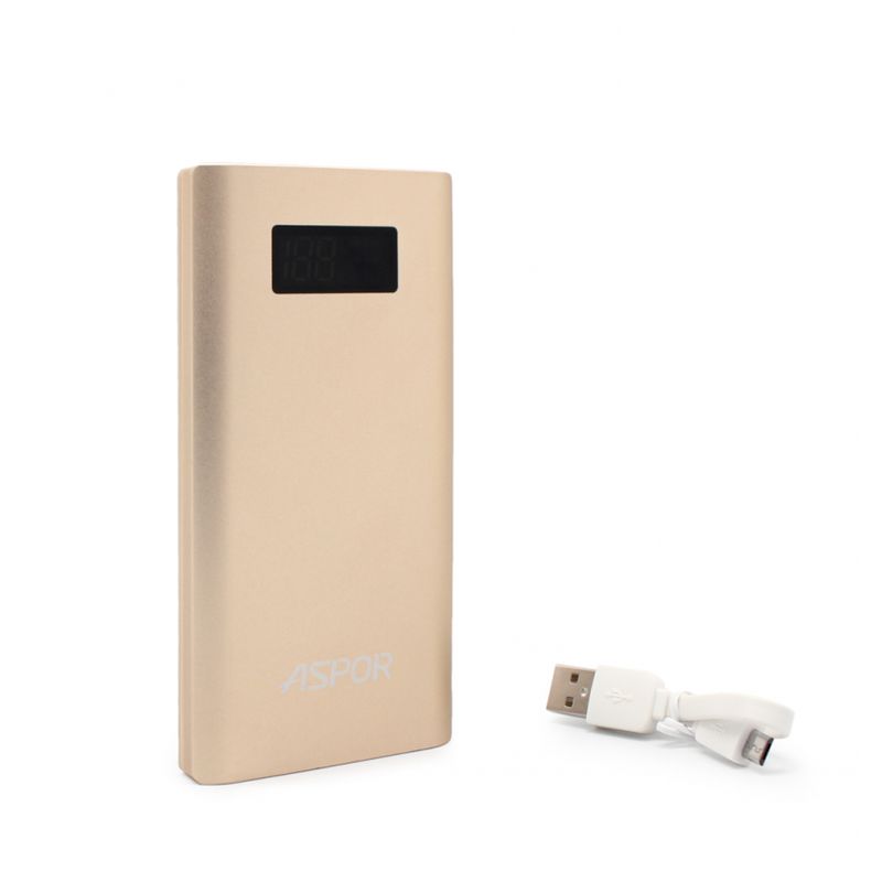Back up baterija Aspor QC 10000mAh zlatna Back up baterija Aspor QC 10000mAh zlatna - Slika 1