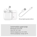 Bluetooth slusalice Airpods i14 TWS bele - Slika 2