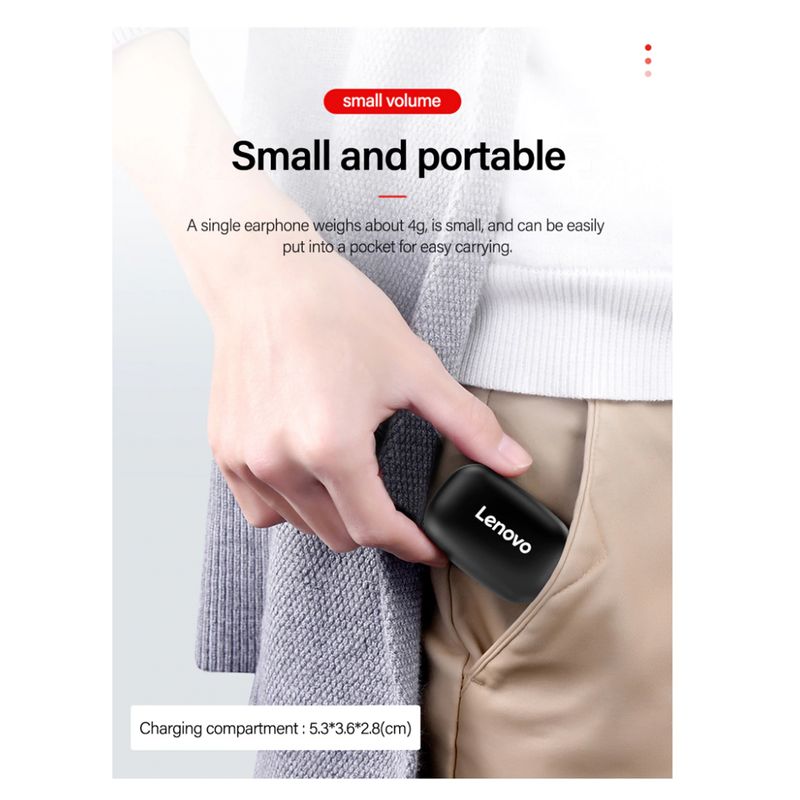 Bluetooth slusalice Lenovo TWS Earbuds H301 Airpods bele