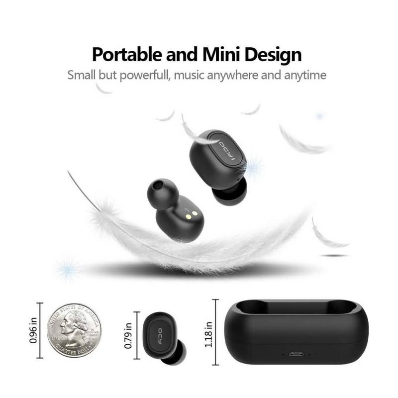 Bluetooth slusalice QCY T1C crne